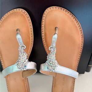 ANTONIO MELANI Silver Embellished Sandals